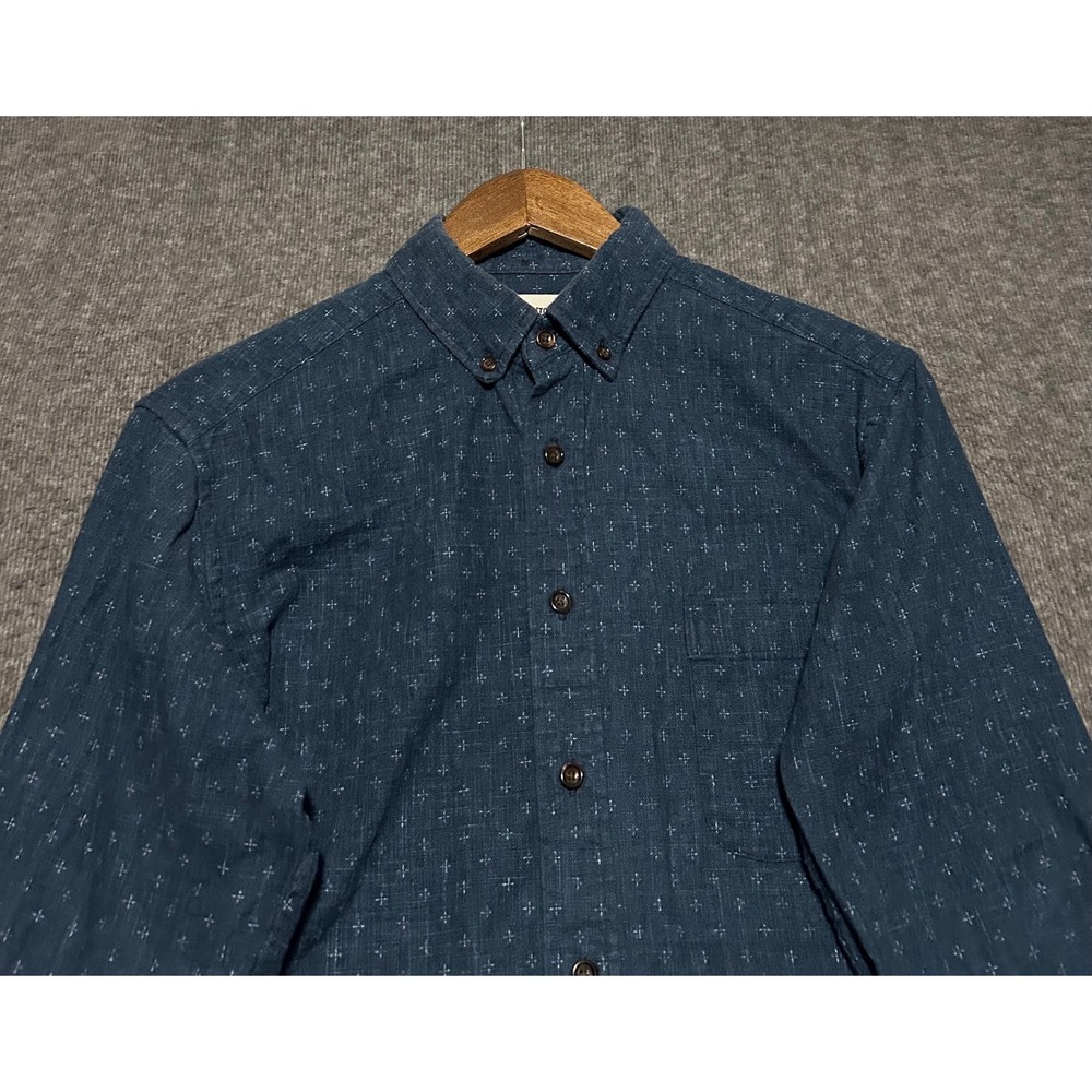 Taylor stitch button up shirt long sleeve blue size 40 cotton mens casual